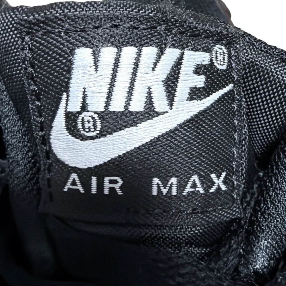 Nike Air Max 90 LTR Triple Black Youth 4.5Y Womens 6 Leather Sneakers CD6864-001
